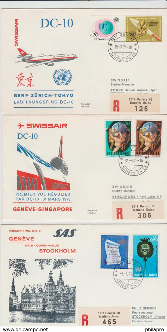 Lot 18  FIRST FLIGHT COVERS   See 6 Scans   Réf  568T - Collections, Lots & Series