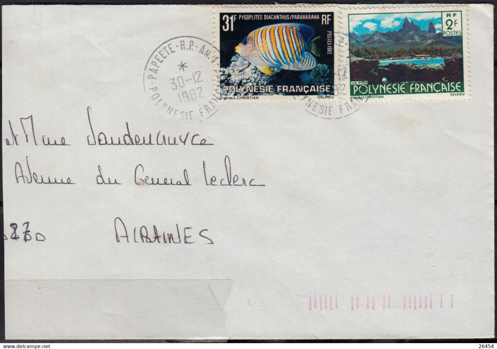 POLYNESIE FRANCAISE   Lot De 4 Enveloppes  Postées En 1982 Et 1983 - Colecciones & Series