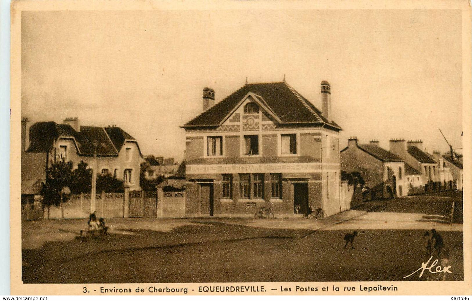 Equeurdreville * Les Postes Et La Rue Lepoitevin - Equeurdreville