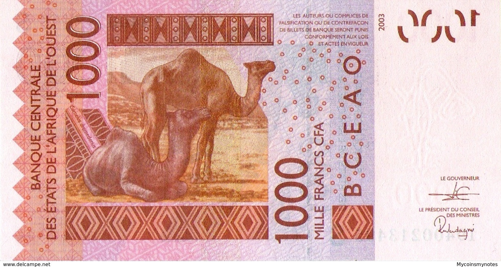 WEST AFRICAN STATES, Guinea Bissau,1000, 2019, Code S, P-NEW "Not Listed In Catalog", UNC - Estados De Africa Occidental