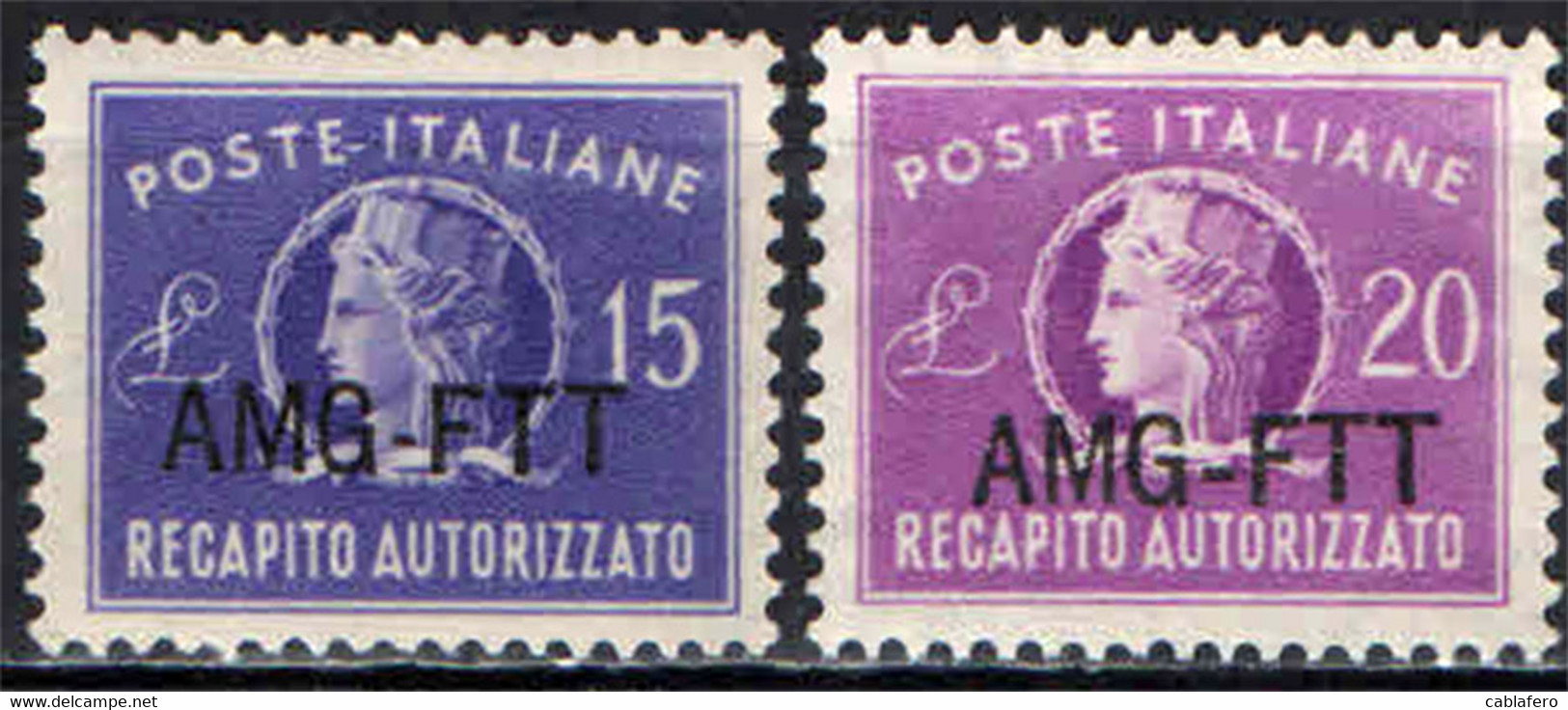 TRIESTE - AMGFTT - 1949 - 15-20 LIRE SOVRASTAMPA SU UNA RIGA - MNH - Fiscaux