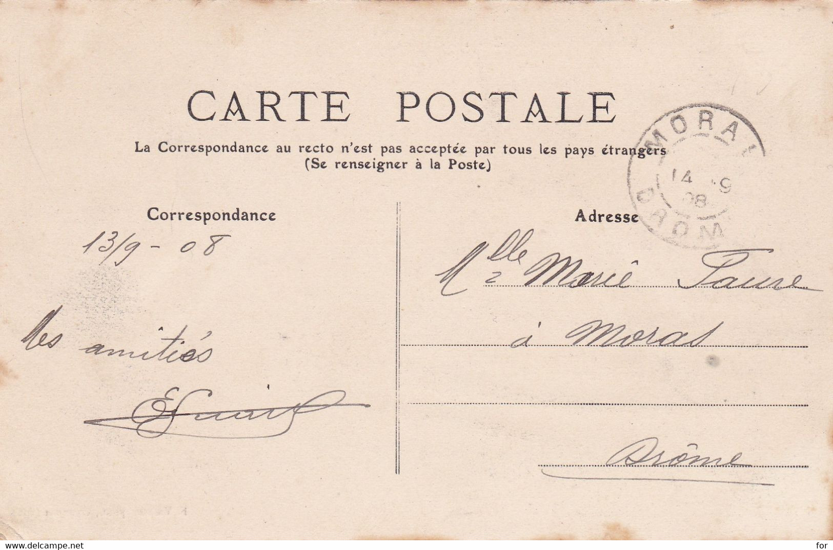 Isère : SAINT ANDRE Le GAZ : La Place : Boulangerie - Café - CHARVET : 1908 : - Saint-André-le-Gaz