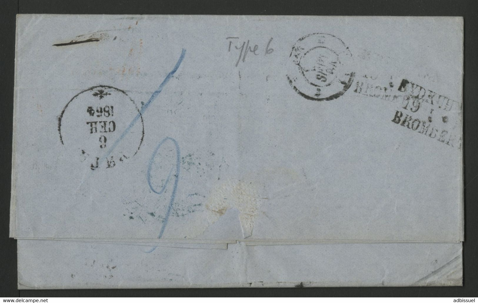 1866 RUSSIE LETTRE En Double Port De RIGA (actuellement En LETTONIE)  Pour PARIS (voir Description) - ...-1857 Prephilately