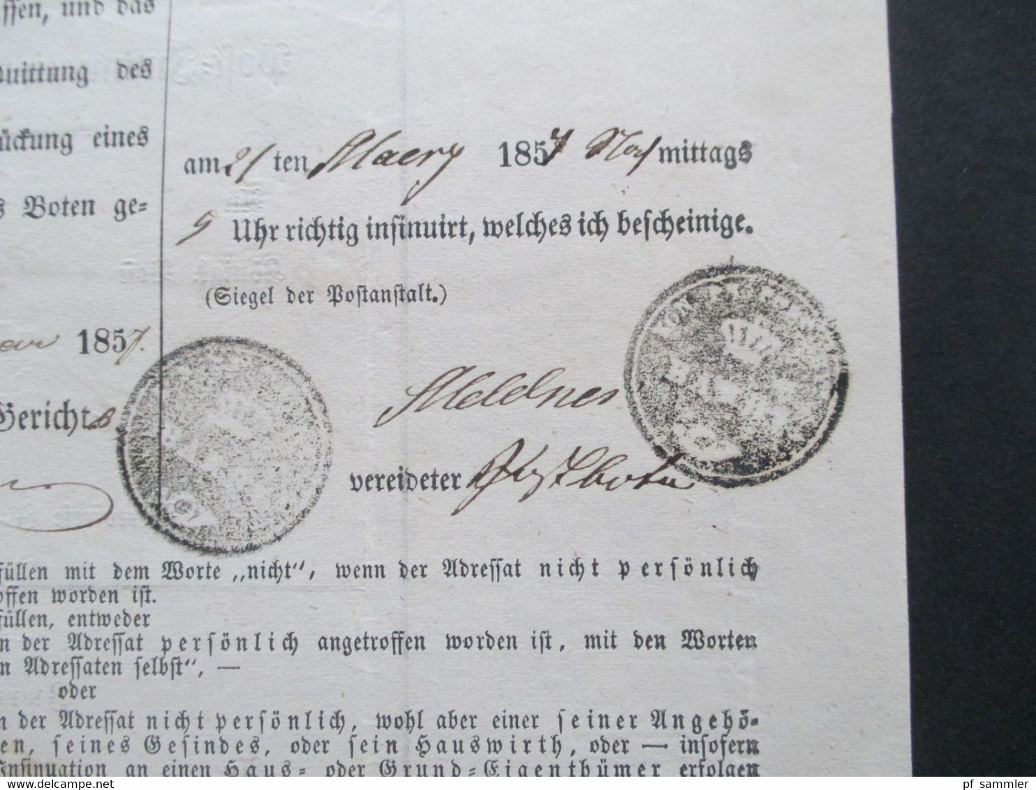 Altdeutschland Sachsen 21.3.1857 Beleg / Post Insinuations Document Portofreie Justizsache Stp. K. Pr. Post Exped. Barby - Saxe