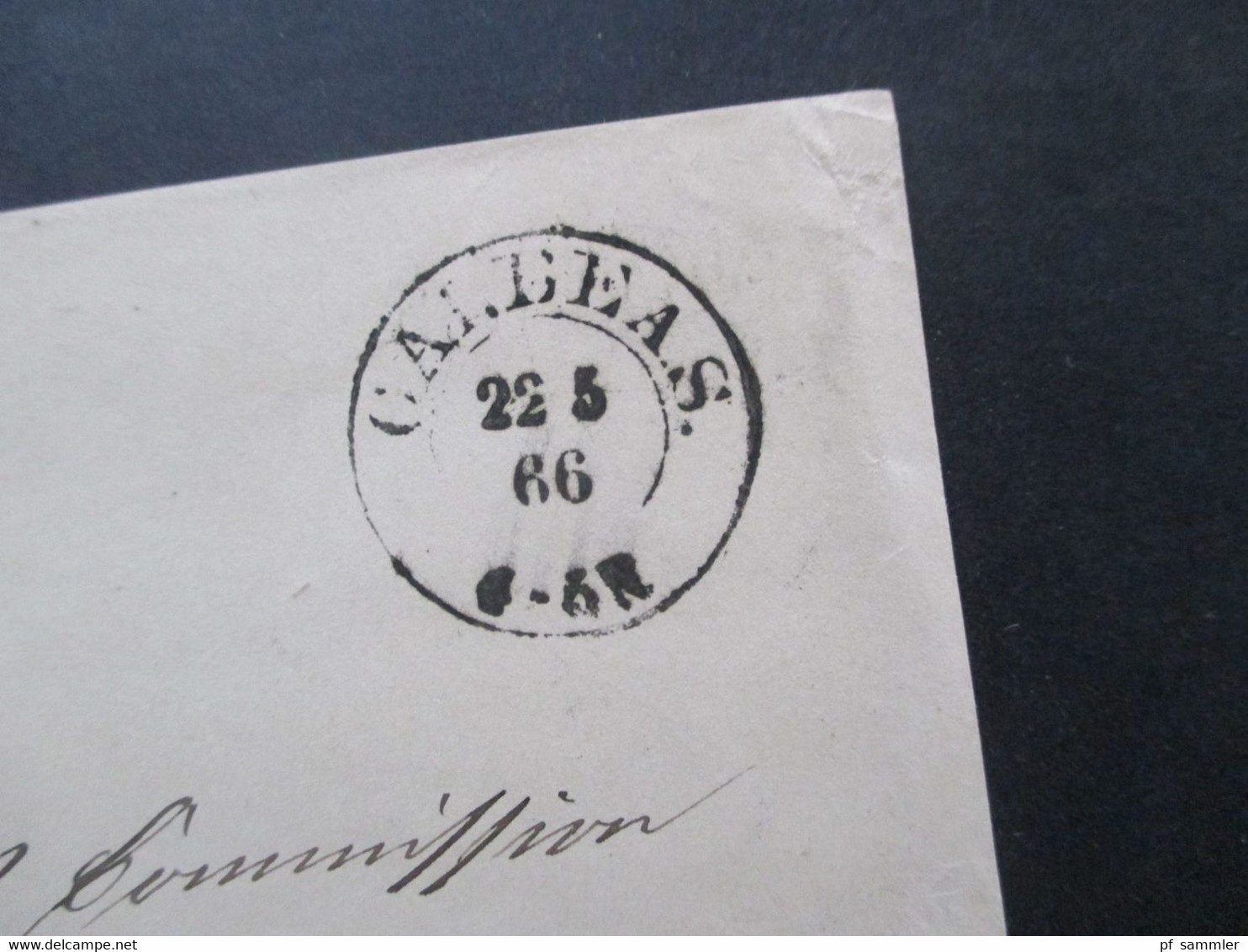Altdeutschland Sachsen 22.5.1866 Briefvorderseite (VS) Stempel K2 Calbe A.S. Und Recomandirt Nach Stassfurt - Saxony