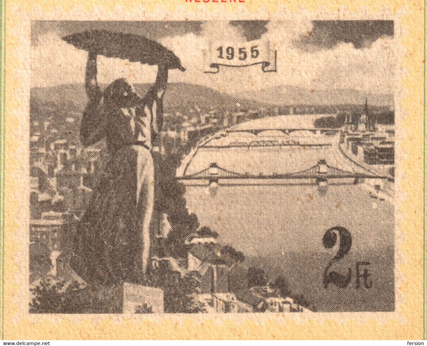 BRIDGE Bridges 1955 Soviet Russia CCCP Hungary Society - Membership Card Tax Cinderella Label Vignette Danube River USED - Autres & Non Classés