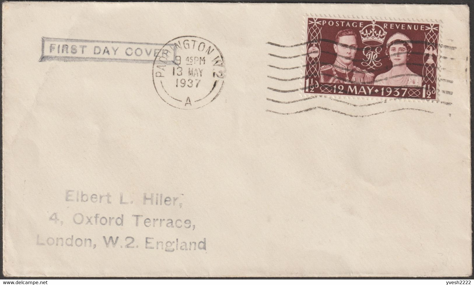 Grande-Bretagne 1937 Y&T 223 SG 461, Couronnement George VI Sur FDC - ....-1951 Pre Elizabeth II