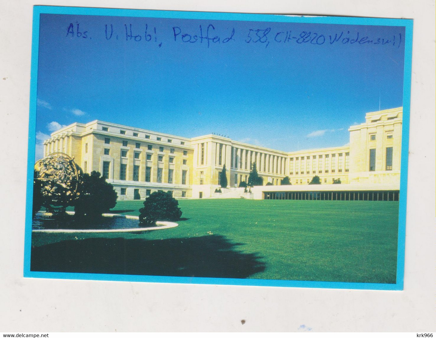 UNITED NATIONS GENEVE 2008 Nice Postcard (part Of Parcel) Used With 3 X 10 Fr Value To Austria - Lettres & Documents