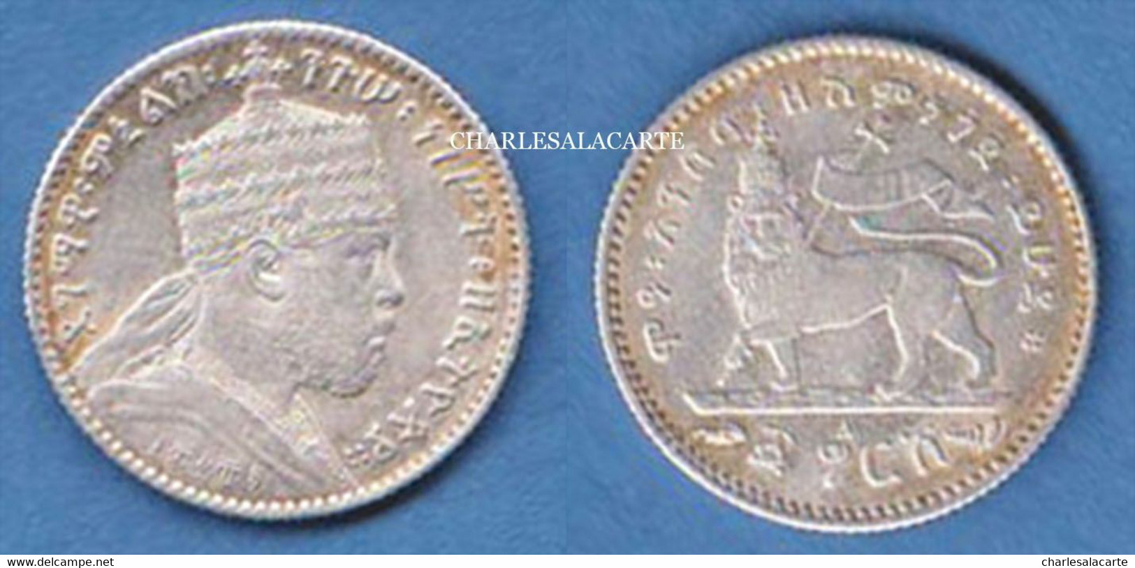 ABYSSINIA/ETHIOPIA 1903  MENELIK II SILVER 1 GERSCH EE1895   VERY FINE CONDITION - Ethiopia