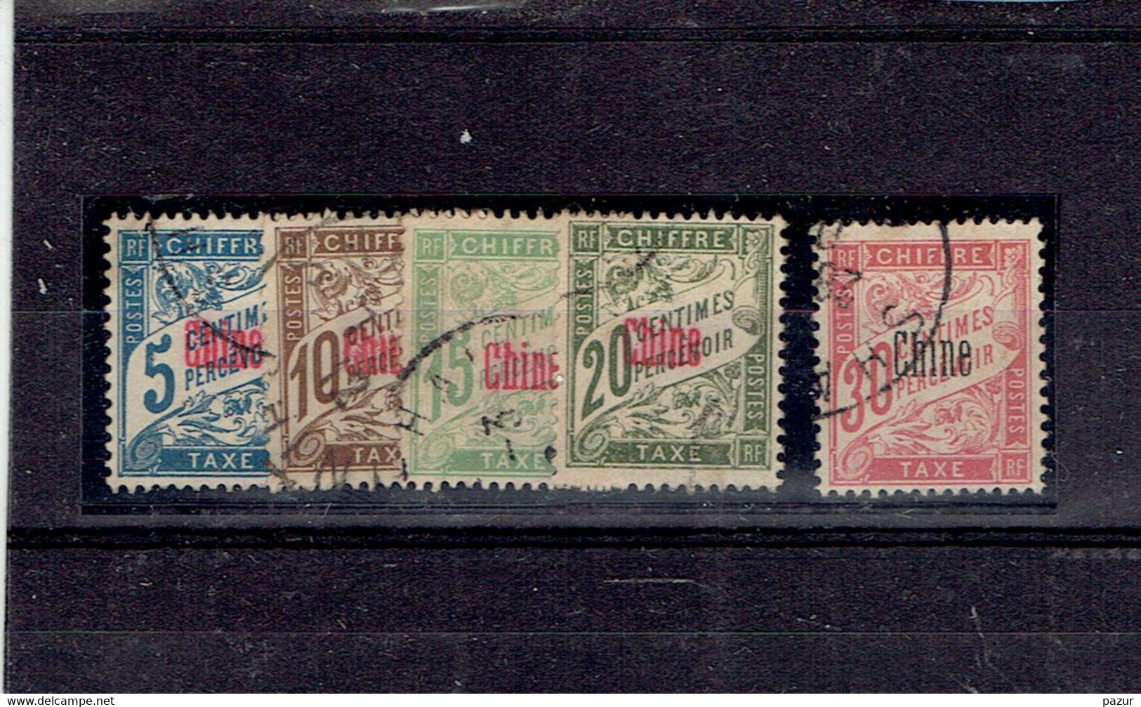 TP COLONIES FRANCAISES - CHINE - TAXE N°1/5 - OB - 1901 - Timbres-taxe