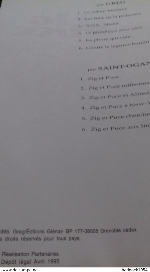 Le Prototype Zéro Zéro ZIG Et PUCE GREG Glénat 1995 - Zig Et Puce