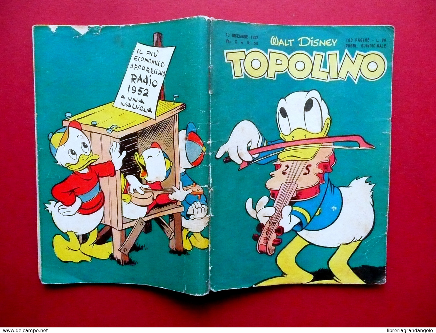 Topolino Vol. X Numero 56 10 Dicembre 1952 Walt Disney Originale - Other & Unclassified