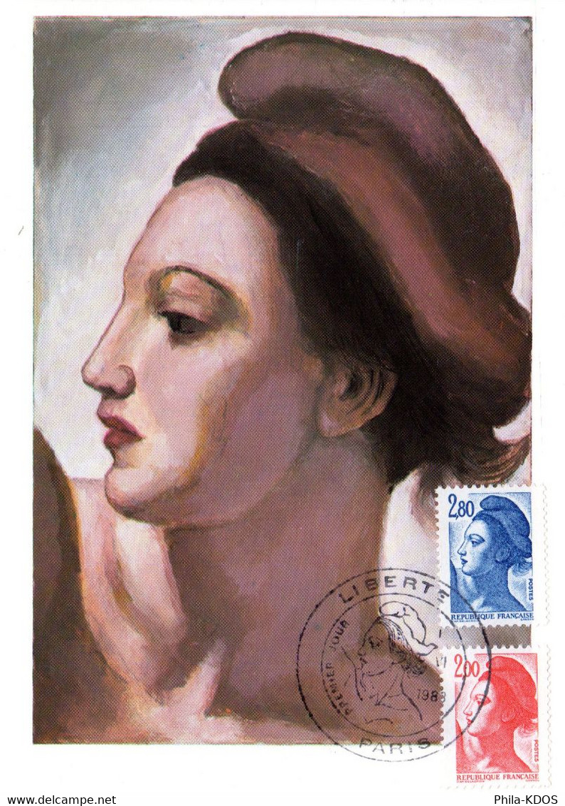 " TYPE LIBERTE " Sur Carte Maximum De 1983 N° YT 2274 2275. Parfait état. CM - 1989-1996 Marianne (Zweihunderjahrfeier)