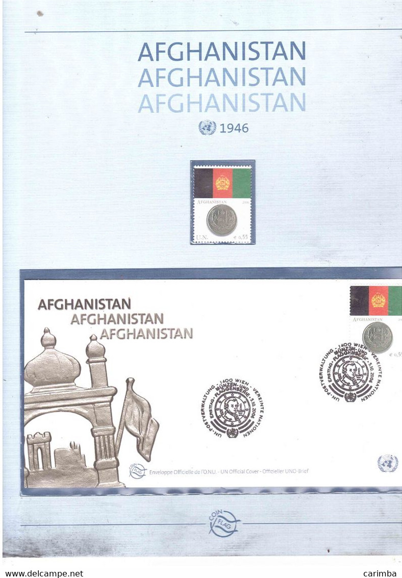 5.10.2006 AFGHANISTAN FRANCOBOLLO BUSTA E MONETA - Lettres & Documents