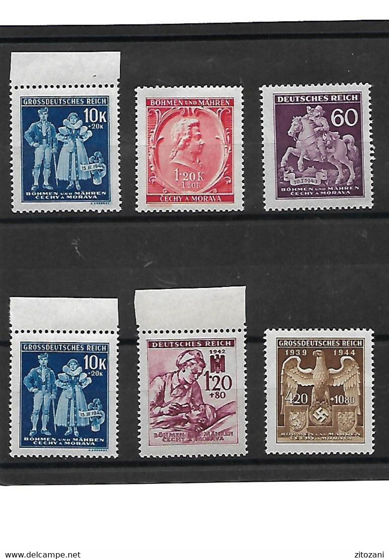 920 - Boheme Et Moravie - Lot De 6 Timbres   Neuf ** - Ungebraucht