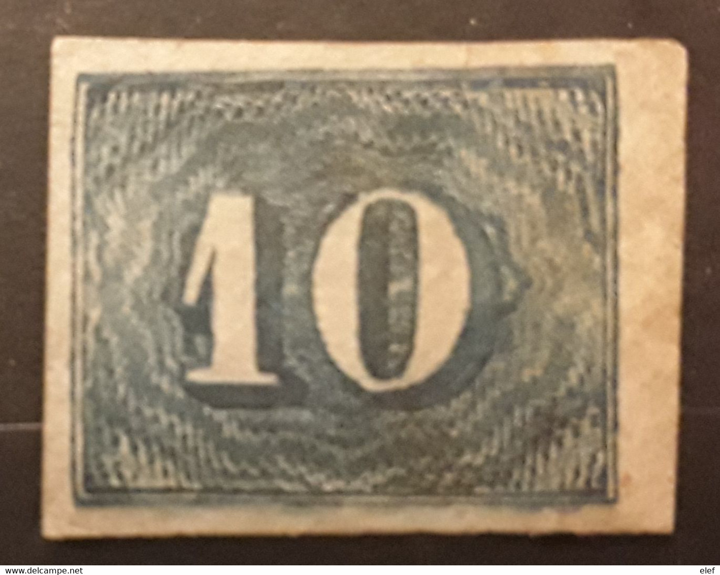 BRASIL BRAZIL BRESIL 1854 ,Petits Chiffres Yvert No 19 A, 10 R Bleu Non Dentele Imperforate Neuf  (*)  TB Cote 15 Euros - Nuovi