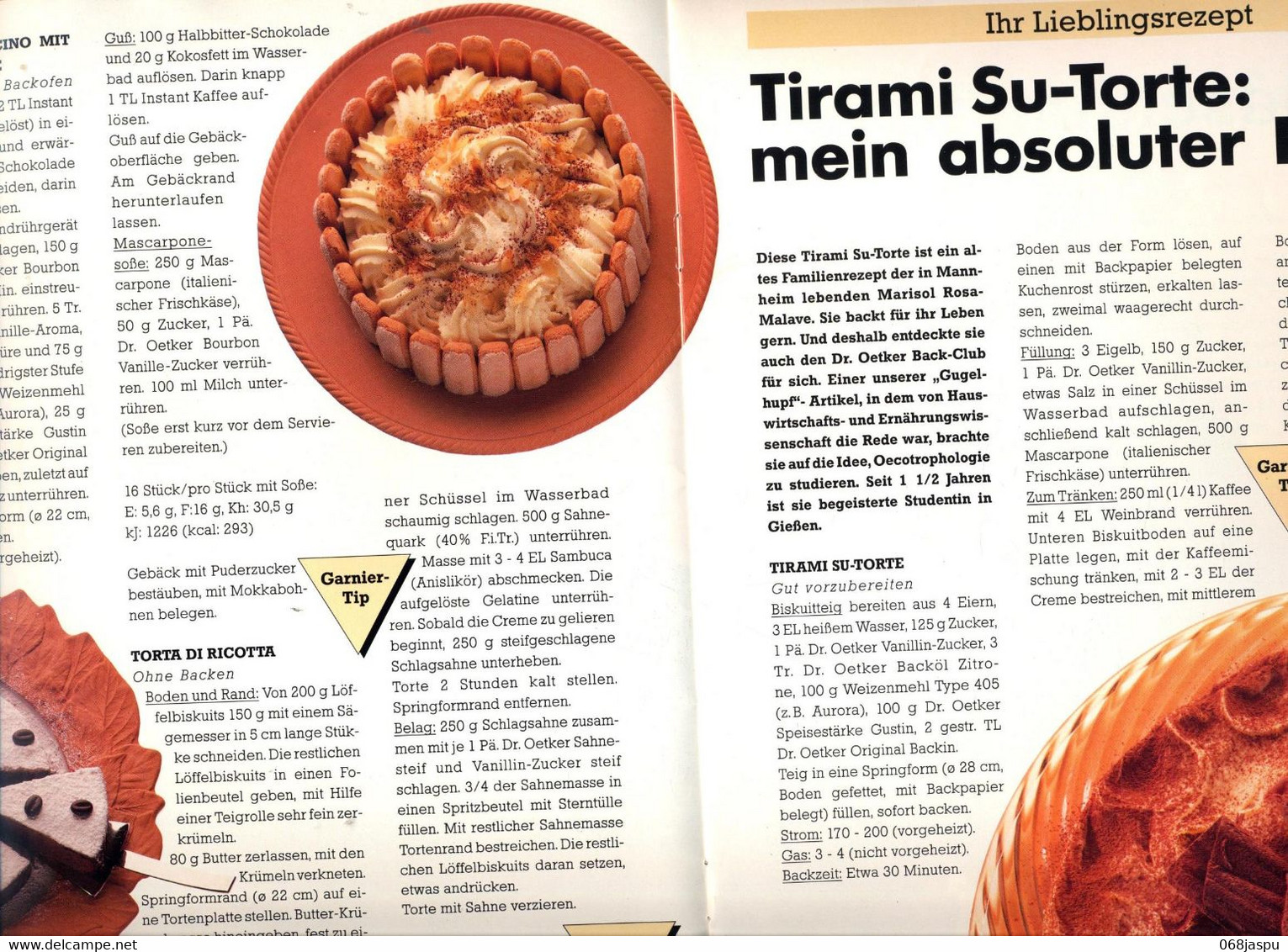 Revue Recette  Pâtisserie Cuisine Club Dr Oetker Mai  1992 - Comidas & Bebidas