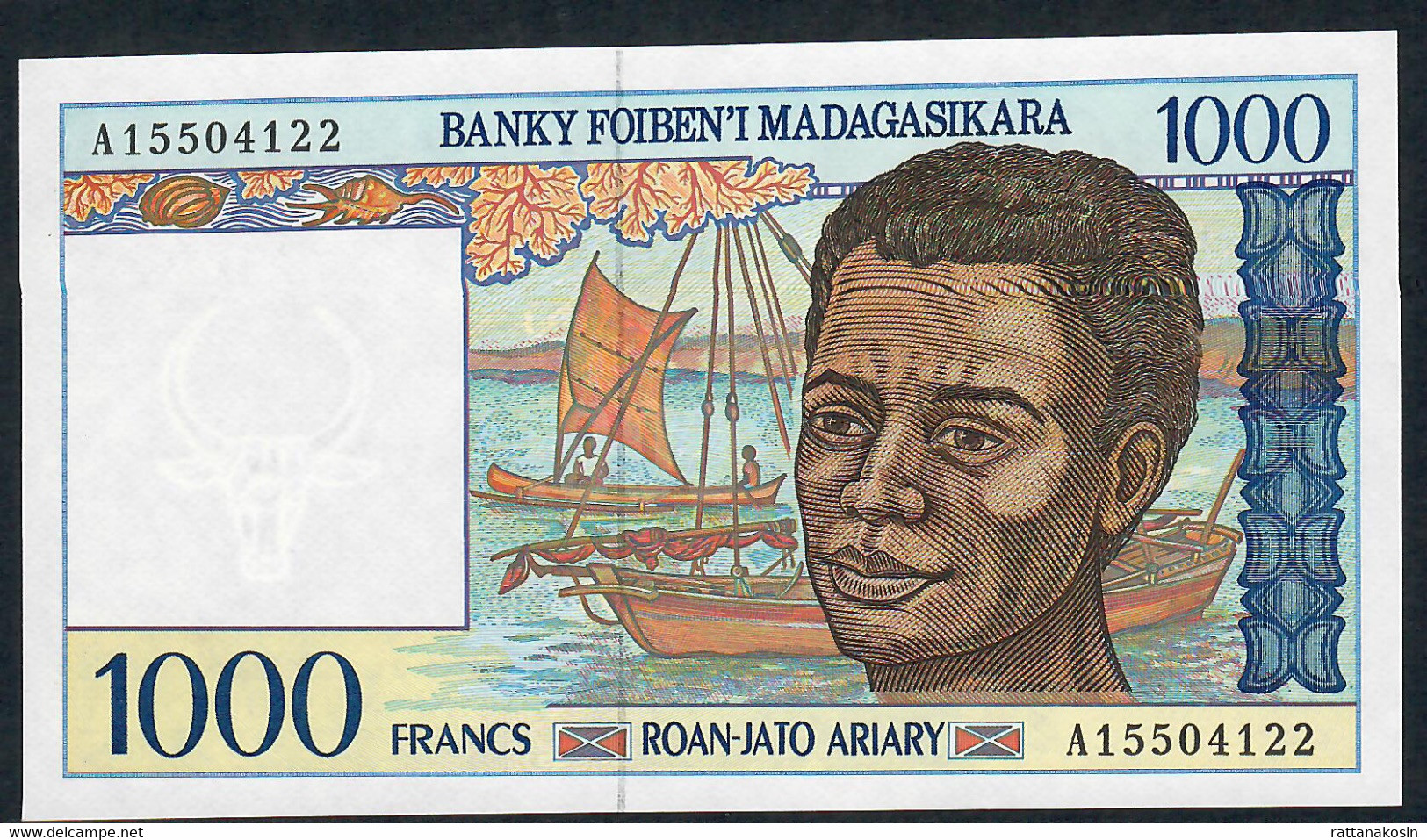 MADAGASCAR  P76a 1000 FRANCS   1994  #A  Signature 4   UNC - Madagaskar