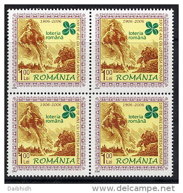 ROMANIA 2006 State Lottery Centenary Block Of 4 MNH / **.  Michel 6123 - Nuovi