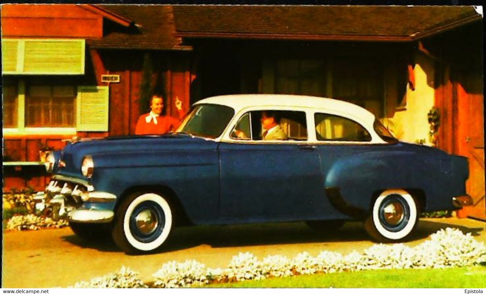 ► CHEVROLET One Fifty Sedan 1954 - Publicité Automobile Chevrolet   (Litho. U.S.A.) - American Roadside