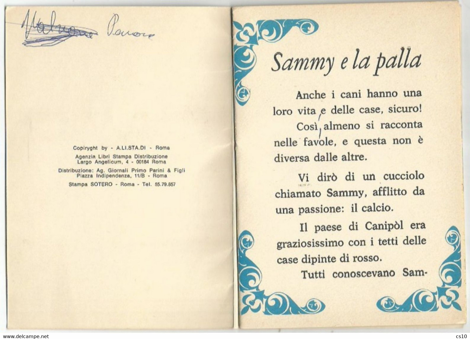 Sammy E La Palla Ed.ALISTADI ROMA La Lucciola Anno I° N.1 Ottobre 1969 - Primeras Ediciones