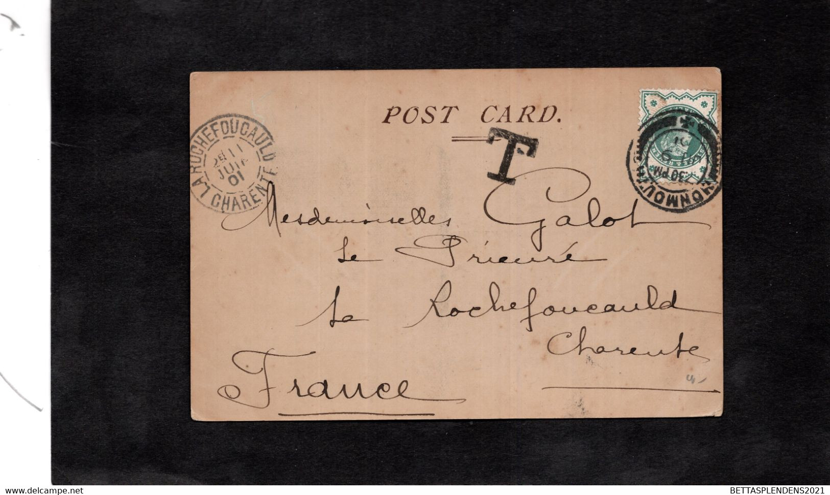 Rare CPA - MONMOUTH - 1901 / Au Dos Cachet Monmouth Et Cachet LA ROCHEFOUCAULD (Charente) - Monmouthshire