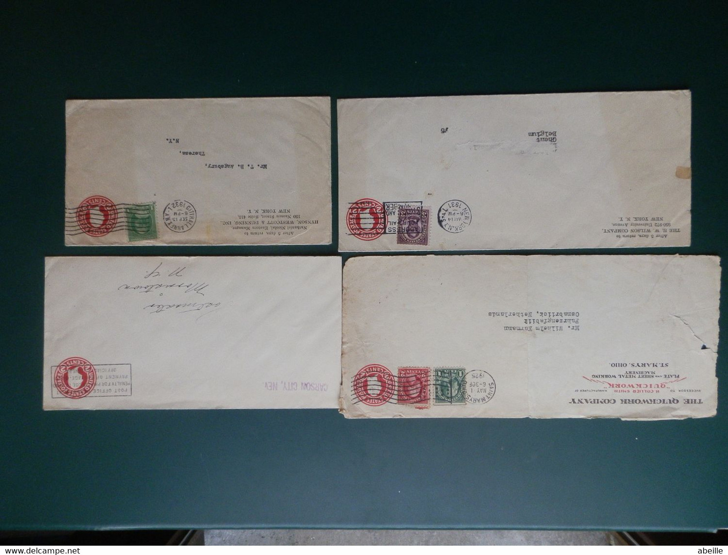 KARTONNEN DOOS  3/LOT USA7:  12 ENVELOPPES USA OBL. ENVELOPPE LONGE - 1921-40