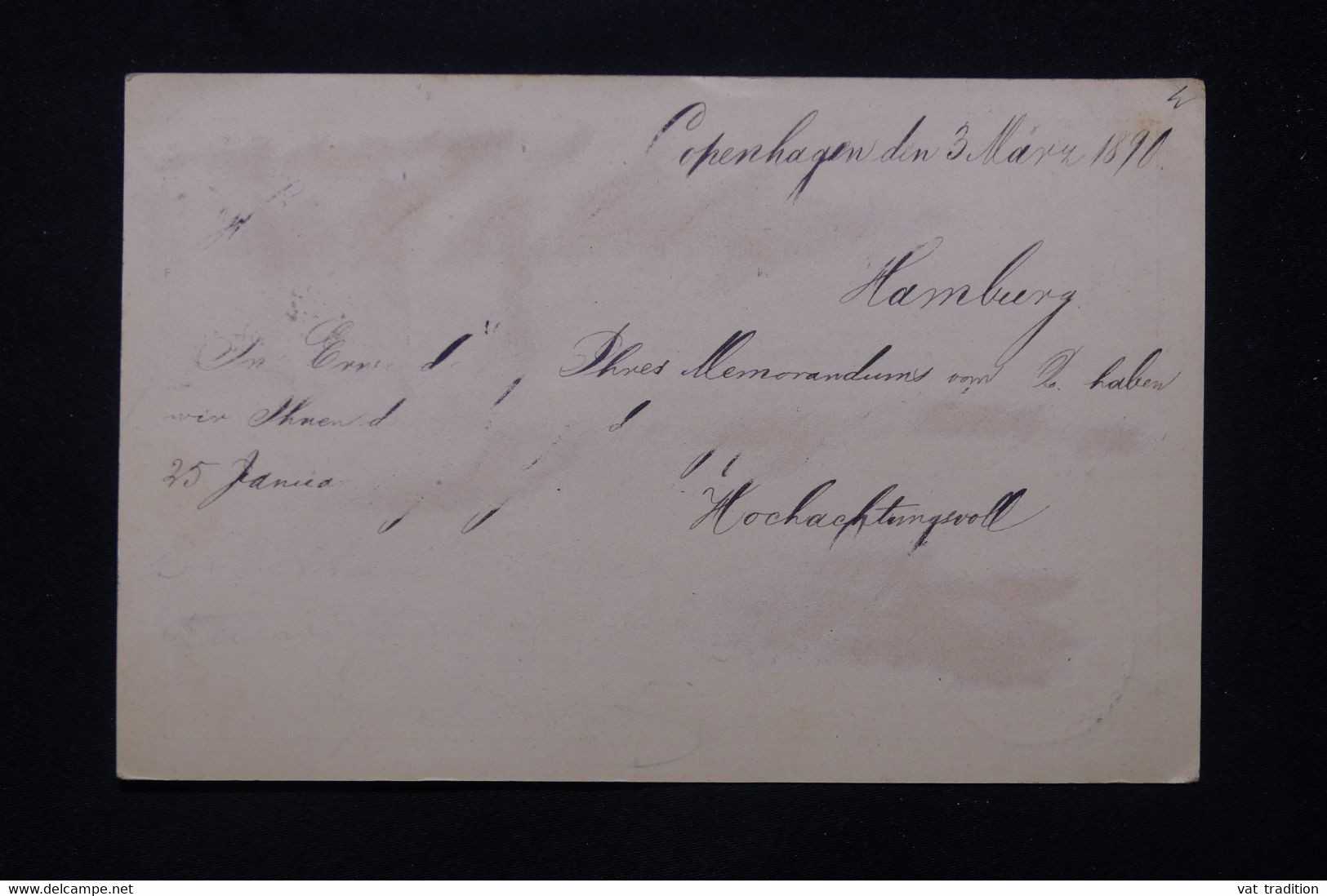 DANEMARK - Entier Postal De Copenhague Pour Hamburg En 1890  - L 77962 - Postal Stationery