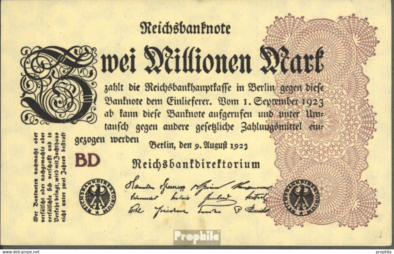 Deutsches Reich Rosenbg: 103c, Wasserzeichen Ringe Gebraucht (III) 1923 2 Millionen Mark - 2 Mio. Mark