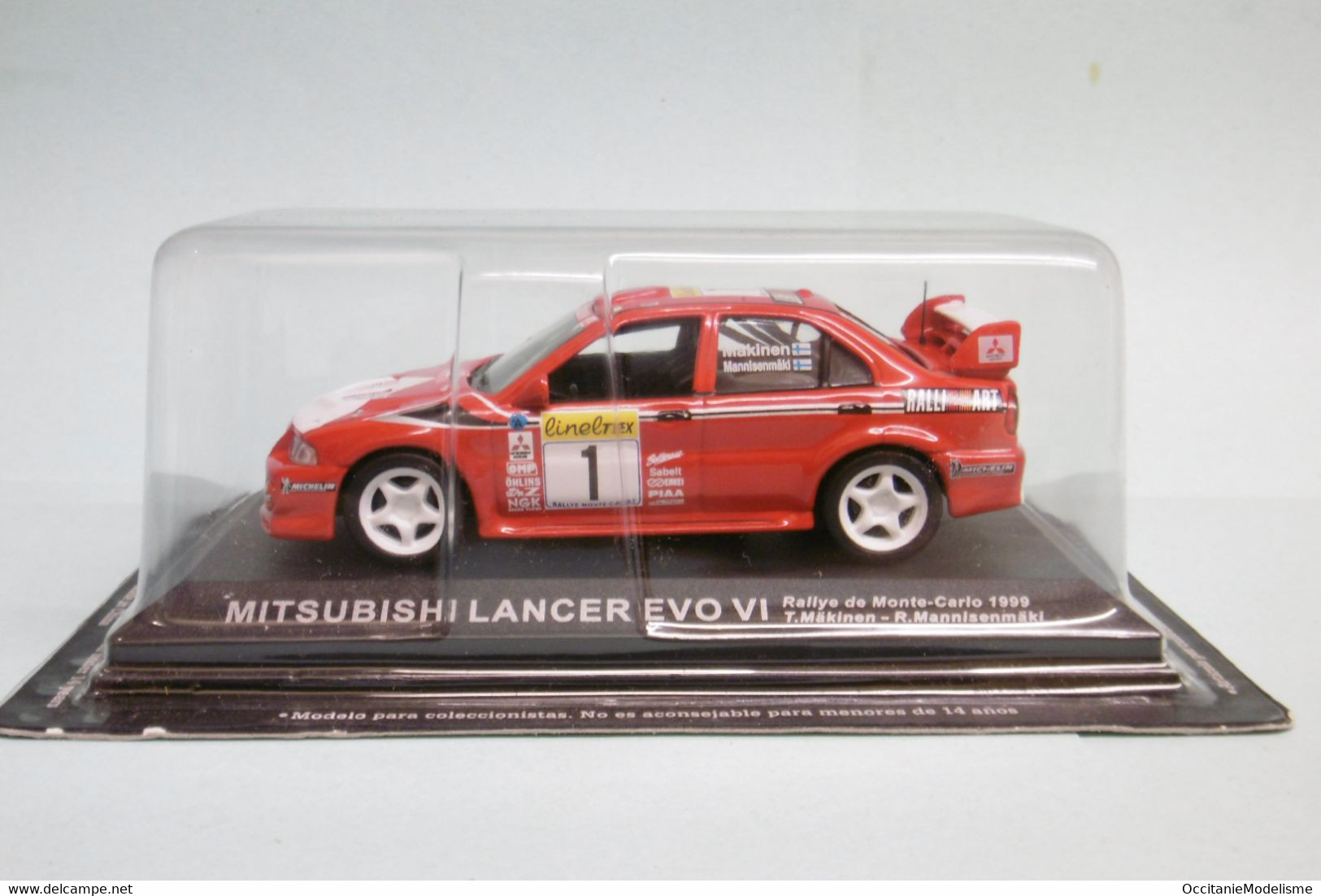 Altaya / Ixo - MITSUBISHI LANCER EVO VI Rallye Montecarlo 1999 T. Mäkinen - R. Mannisenmäki Neuf 1/43 - Rally