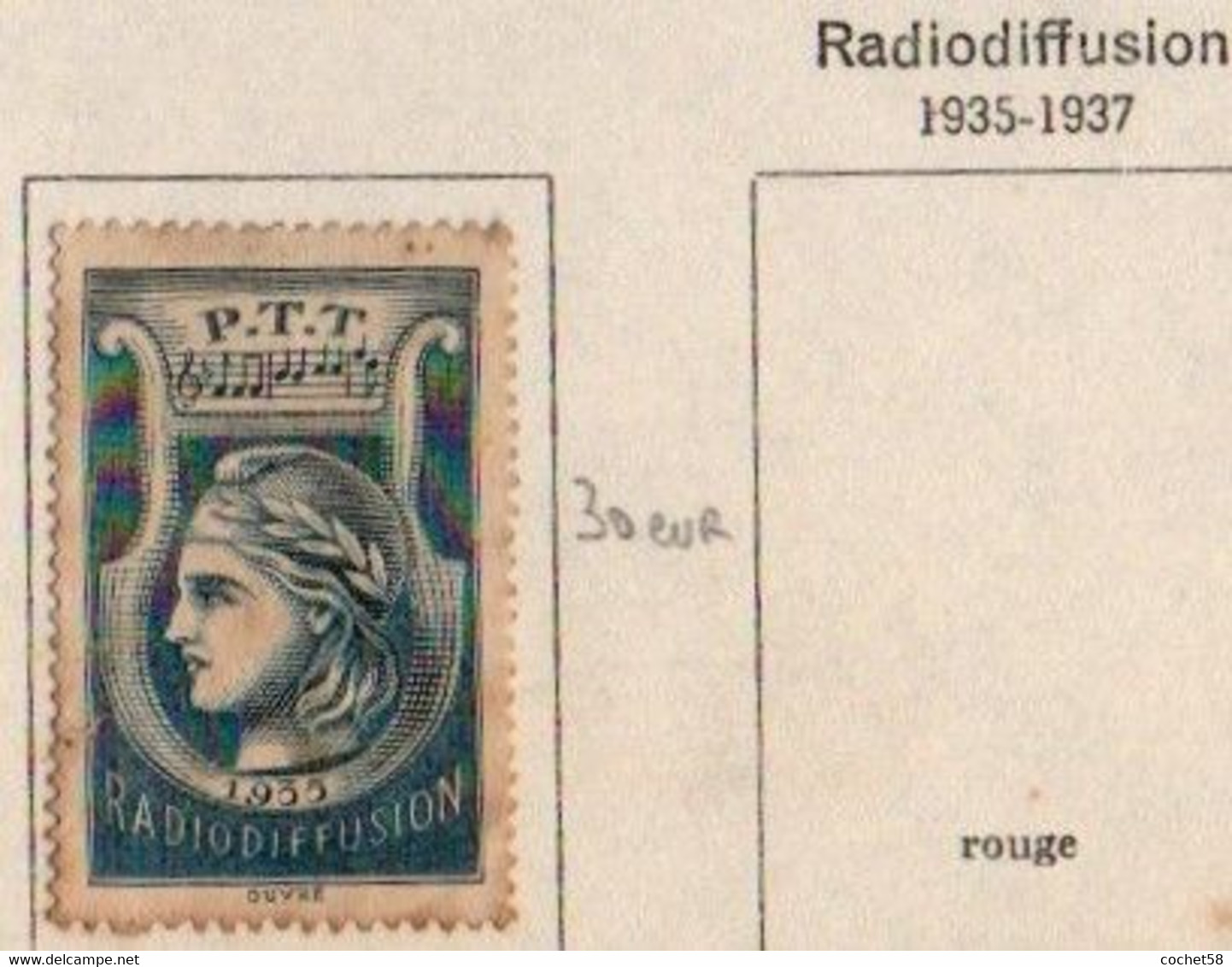 FRANCE Radiodiffusion 1935-1937 Bleu - Radio-uitzending