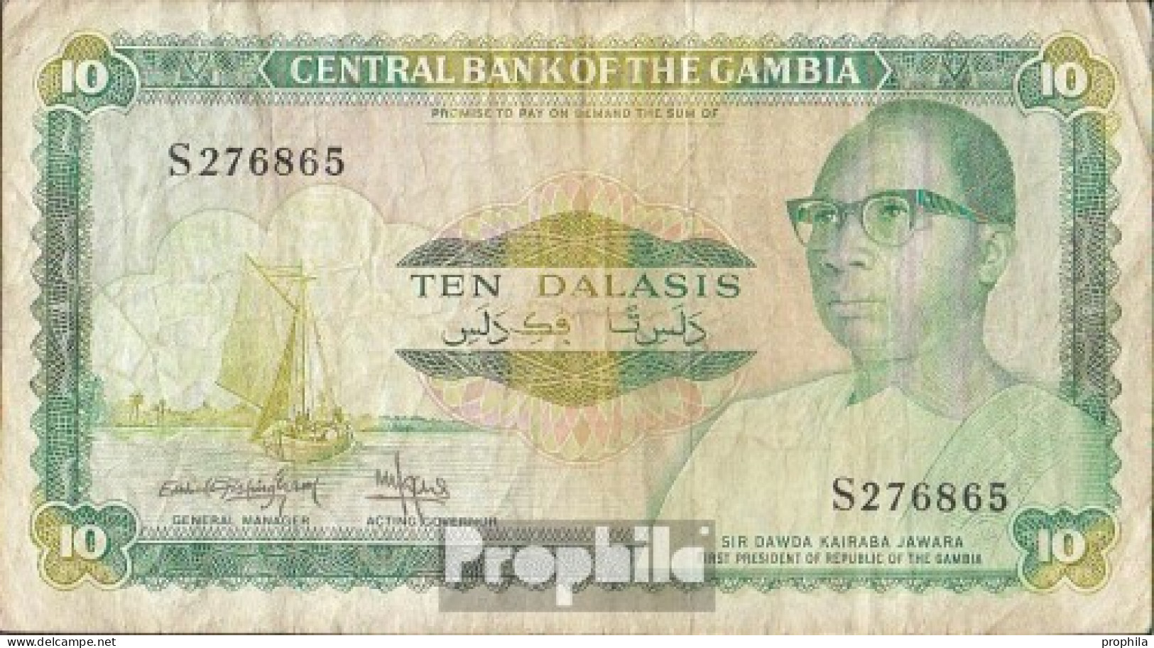 Gambia Pick-Nr: 10b Gebraucht (III) 1987 10 Dalasis - Gambie