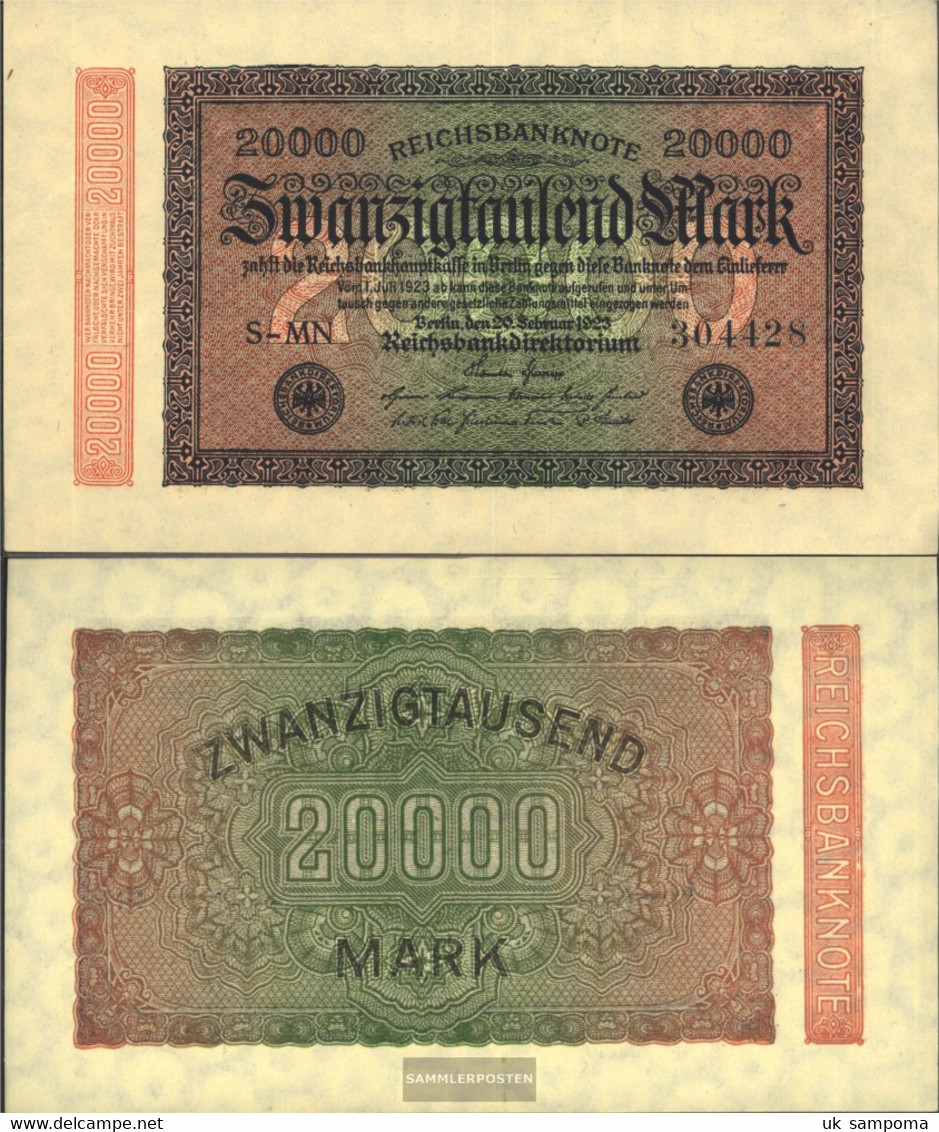 German Empire Rosenbg: 84b, Watermark Rings 6stellige Kontrollnummer Used (III) 1923 20.000 Mark - 20000 Mark