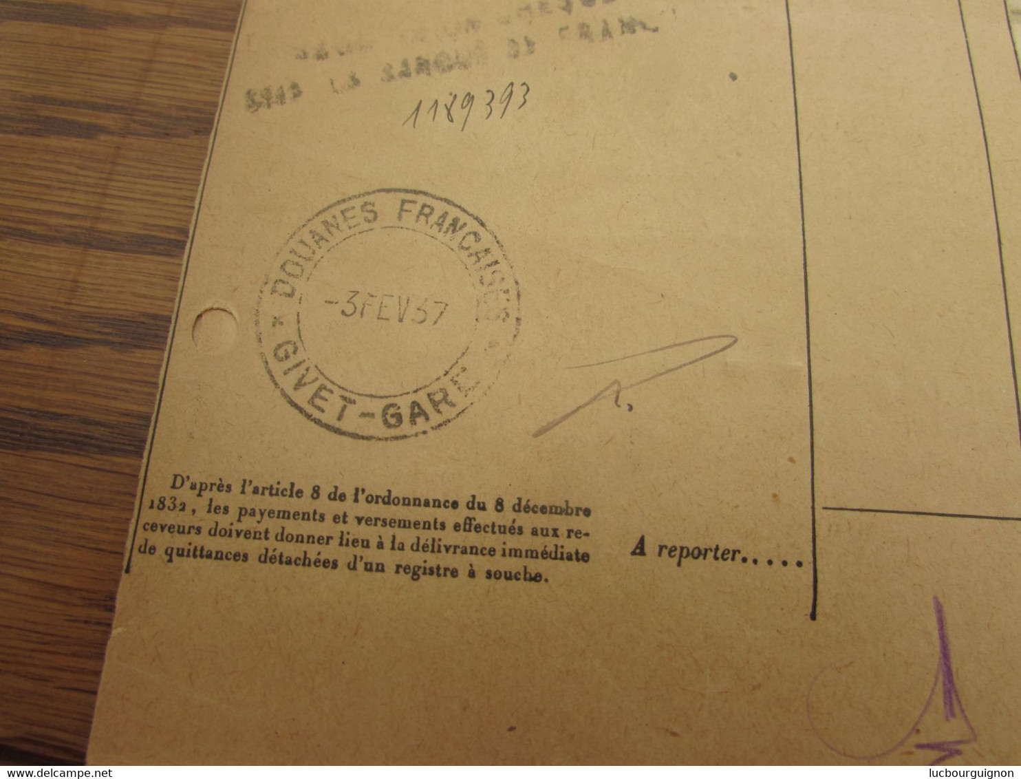 Documents Du Chemin De Fer De L'EST Avec La GRIFFE ENCADREE De GIVET-DOUANE Et Douane Française GIVET-GARE En 1937. - Nord Belge