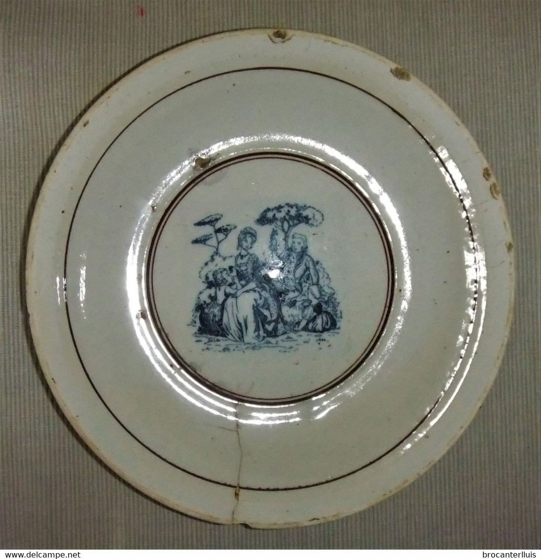 PLATO LEBRILLO DE PORCELANA DE FRANCISCO HUERTA (SEVILLA) S. XIX DE COLECCIÓN - La Caruja (ESP)