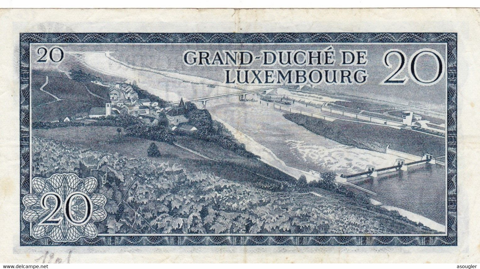 LUXEMBOURG 20 Francs 1966 VF P-54a "free Shipping Via Regular Air Mail (buyer Risk) - Luxemburg