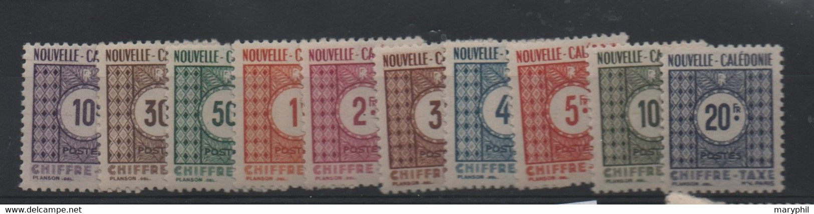 NOUVELLE CALEDONIE  TAXE   N° 39/48 *  -   - Cote 11.50  € - Strafport