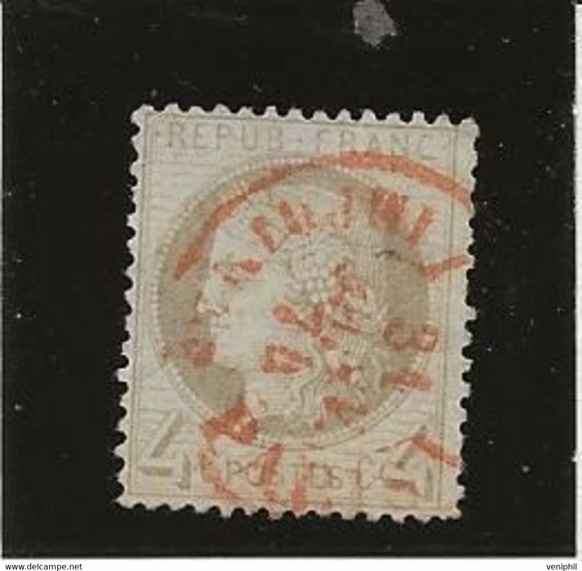 TYPE CERES  N° 52 OBLITERATION ROUGE DES IMPRIMES - ANNEE 1872 - COTE : 75 € - 1871-1875 Ceres