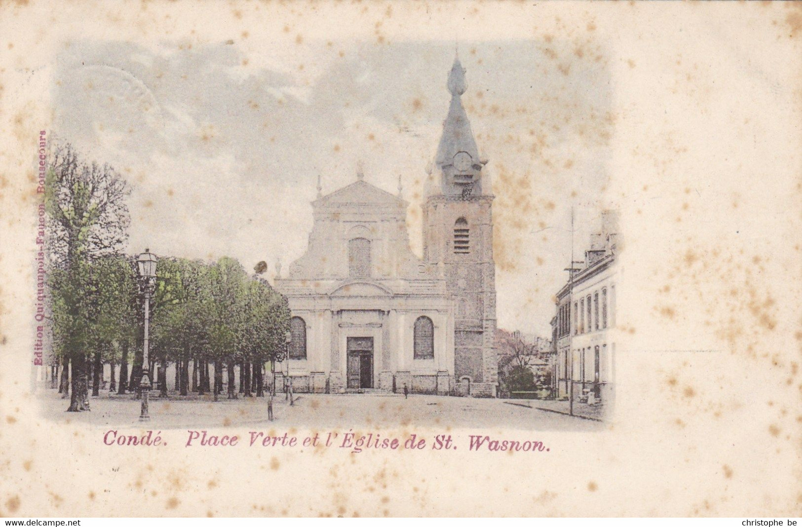 Condé 59 Place Verte Et L'Eglise De St Wasnon (pk74041) - Conde Sur Escaut