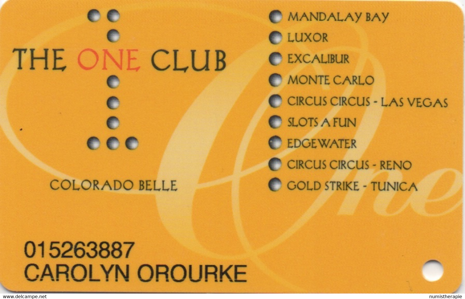 Carte Casino : The One 1 Club : Colorado Belle + 9 Casinos - Casino Cards