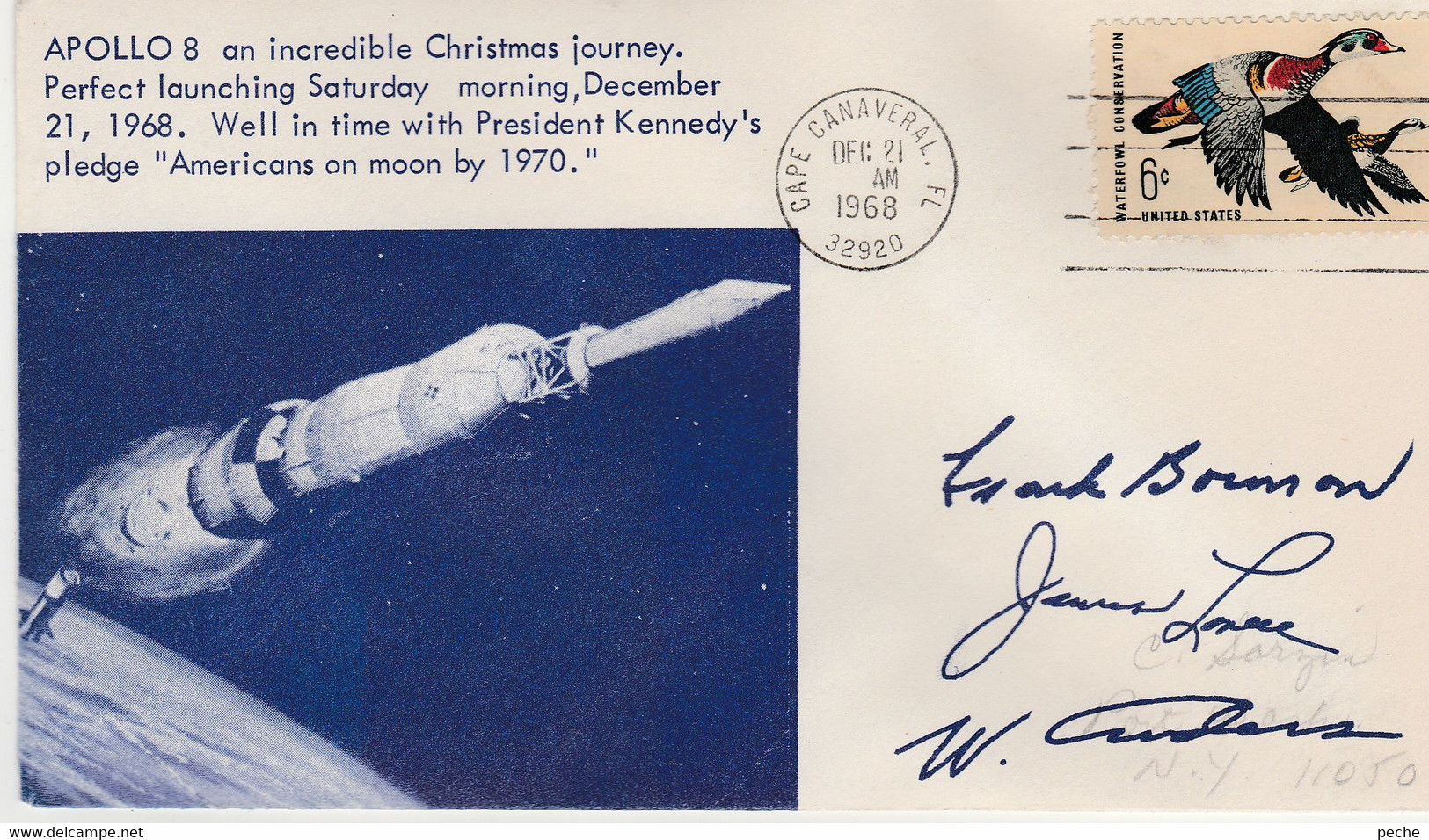 N°838 N -lettre (cover)  Apollo 8 -signature (fac Similé) Frank Borman ..... - Nordamerika