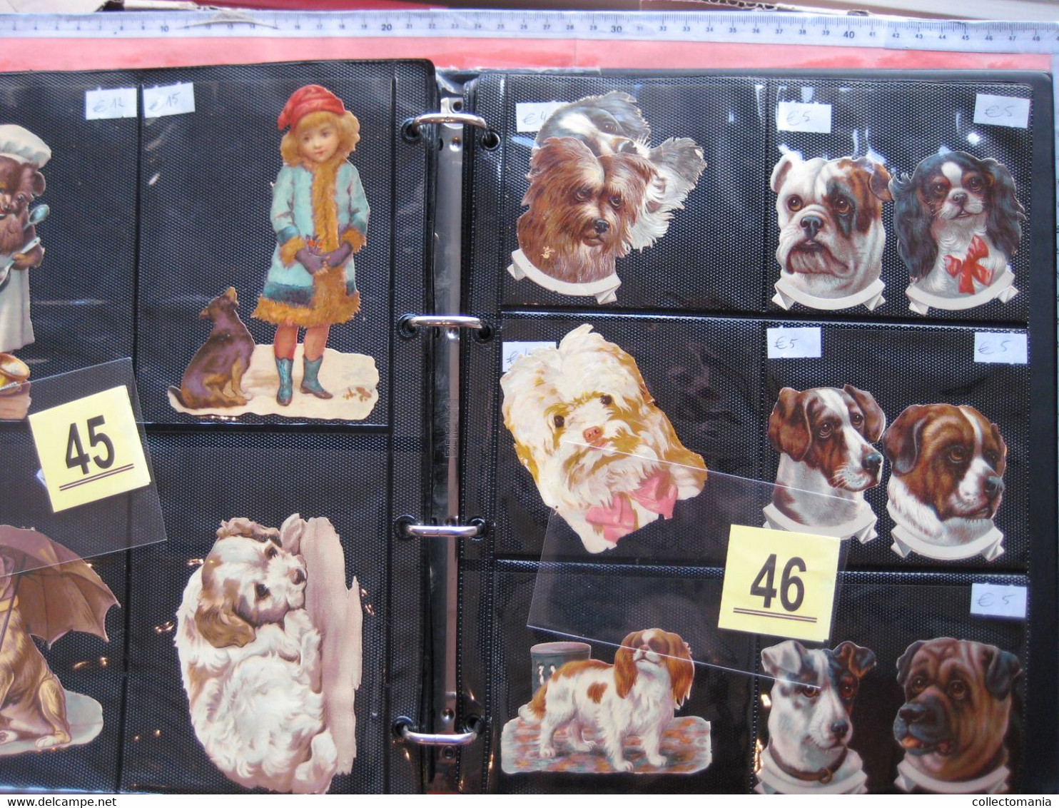 SCRAPS_MAP25 COLLECTION anno 1880 à 1900 Litho prints (count yourself ) die-cuts anthropomorph Dogs Hunden Chien