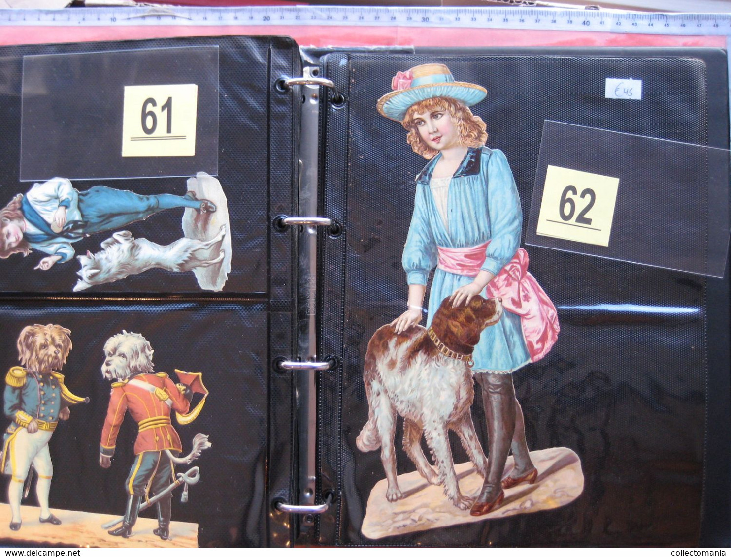 SCRAPS_MAP25 COLLECTION anno 1880 à 1900 Litho prints (count yourself ) die-cuts anthropomorph Dogs Hunden Chien