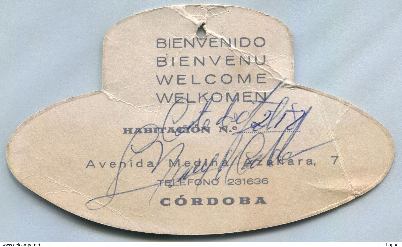 Étiquette De Bagages - Hôtel ''El Cordoba'' (Recto-Verso) - Baggage Labels & Tags