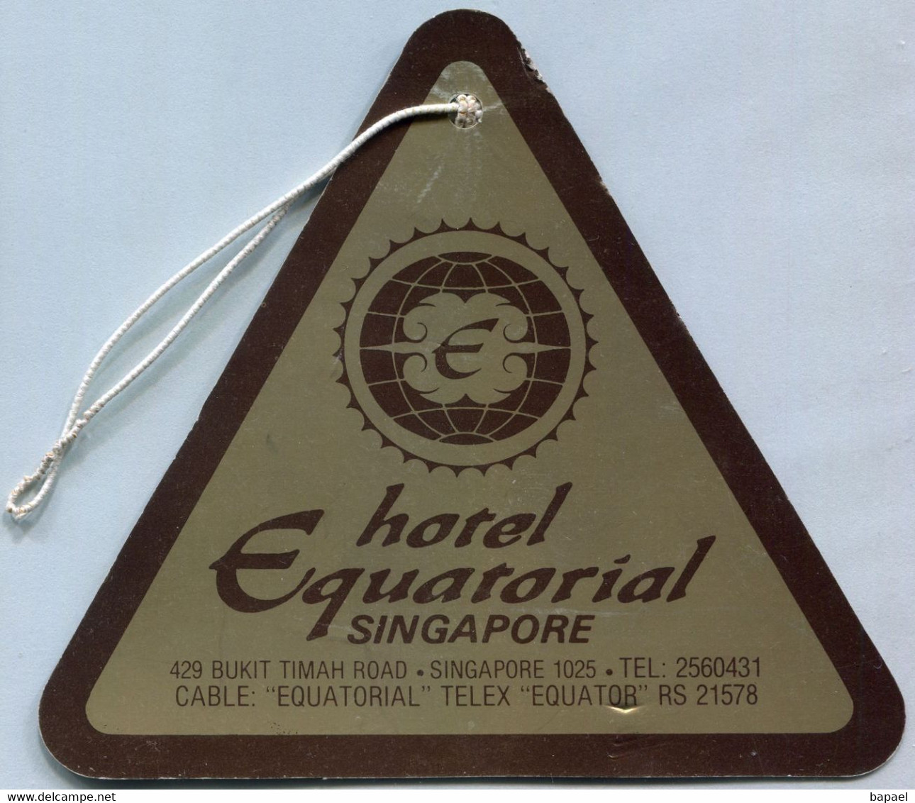 Étiquette De Bagages - Hôtel Équatorial (Singapore) (Recto-Verso) - Baggage Labels & Tags