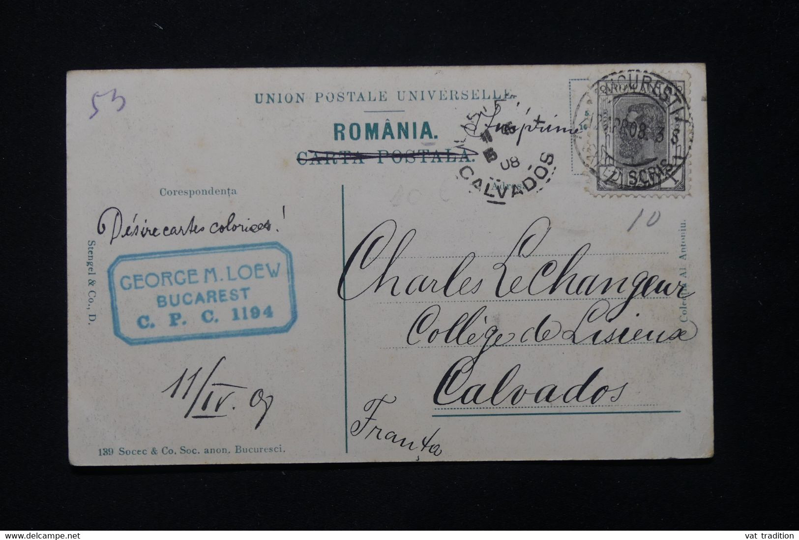 ROUMANIE - Affranchissement Recto Et Verso De Bucarest Sur Carte Postale En 1906 Pour La France - L 78907 - Briefe U. Dokumente