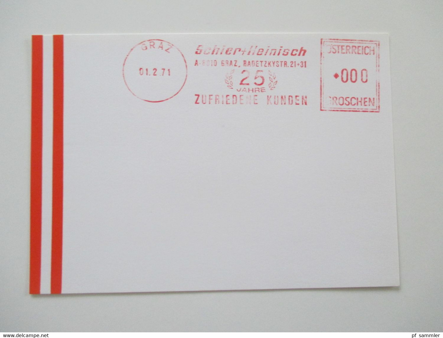Österreich 1976 - 78 Freistempel mit Wert 0000 Groschen insgesamt 29 Stempelbelege / Blanko Karten alles verschiedene St
