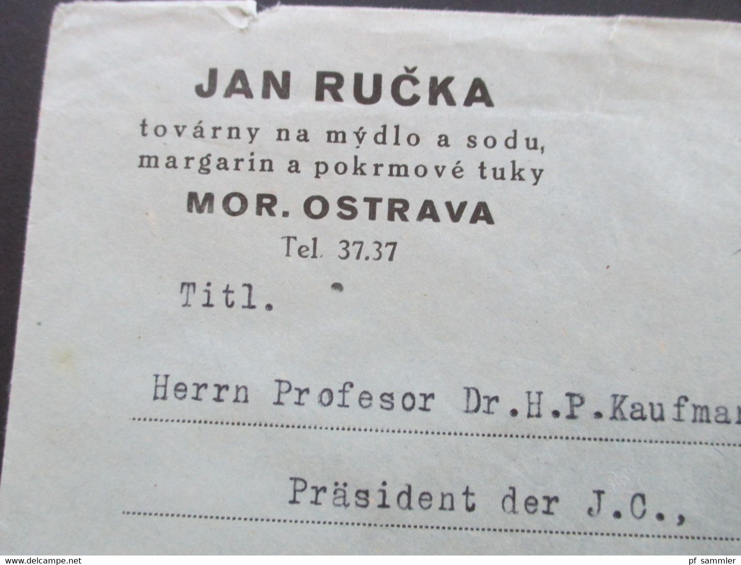 Böhmen Und Mähren 1939 Nr. 29 Vom Linken Bogenrand Mit 2 Plattensternchen Umschlag Jan Rucka Mor. Ostrava - Briefe U. Dokumente