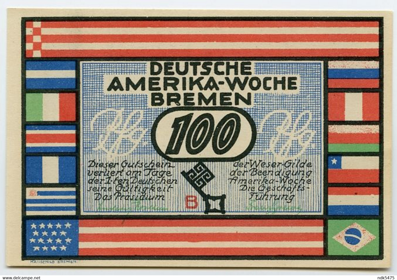 NOTGELD : STADT BREMEN - 100 PFENNIG, 1923 - Non Classés