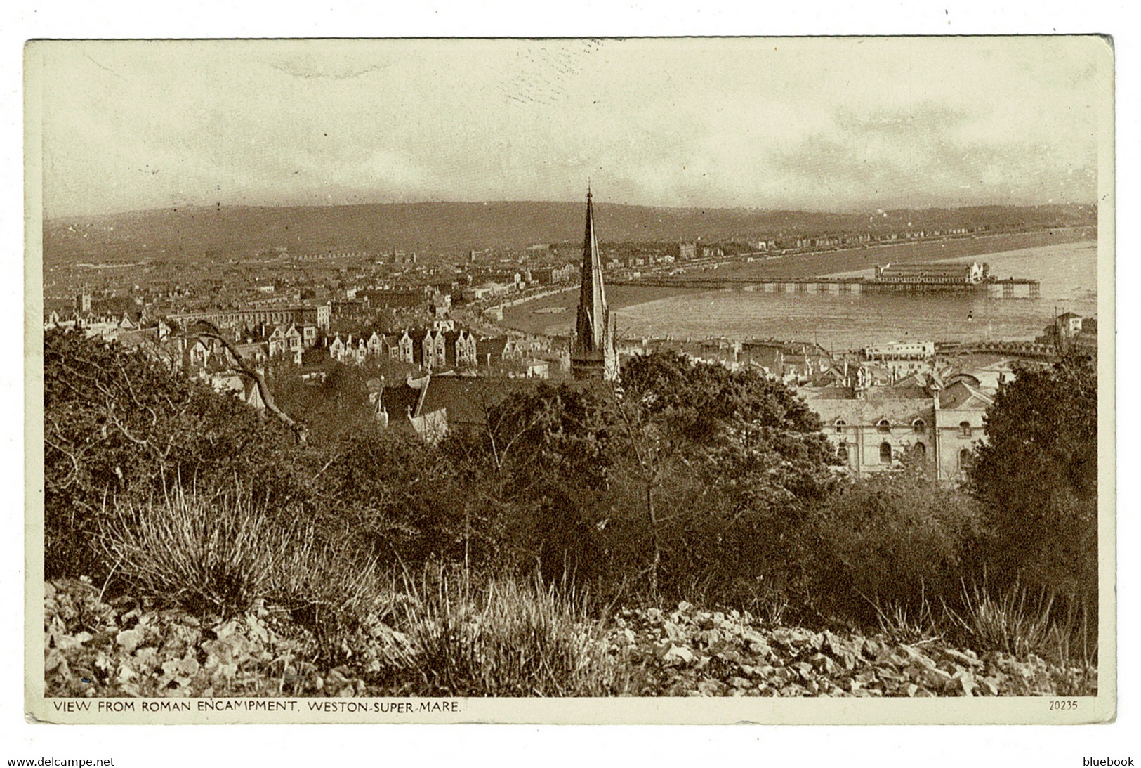 Ref 1431  -  1947 Postcard - View From Roman Encampment Weston-super-Mare - Blood Donors Health Slogan - Weston-Super-Mare